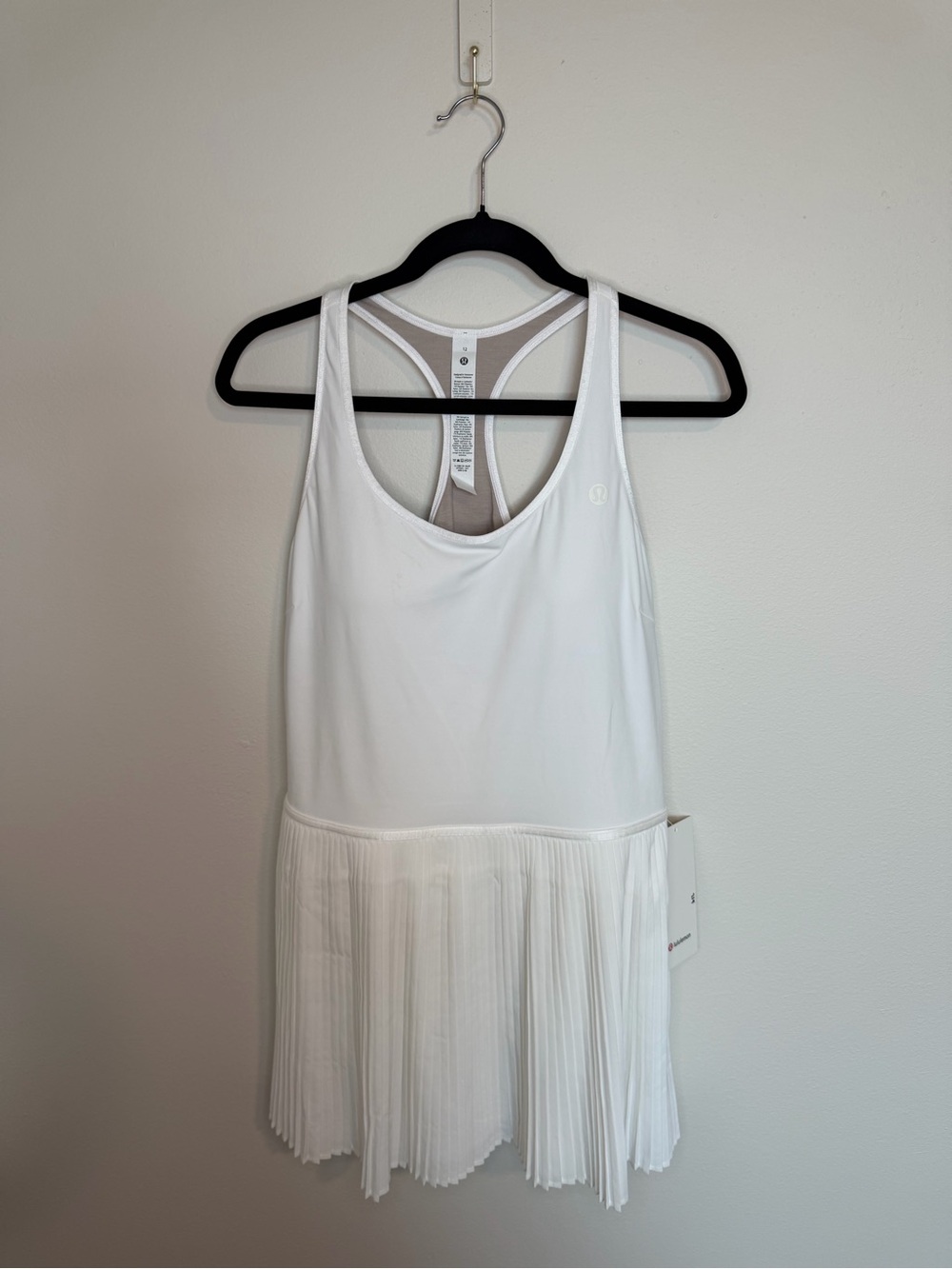 Lululemon White Pleated Tennis Dress